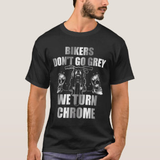T-shirt Bikers Ne Va Pas Gris Nous Tournons Chrome Long Sl