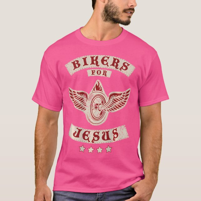T-shirt Bikers Pour Jesus Christian Motorcycle Patch (Desi (Devant)