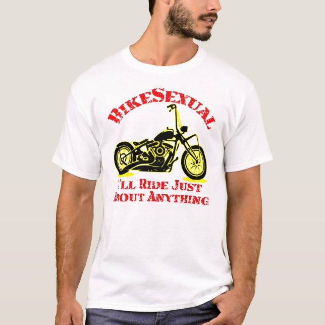 T-shirt Bikesexual Je roulerai à peu près partout © (Devant)