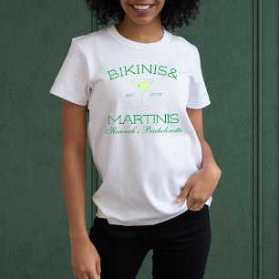 T-shirt Bikinis Et Martinis Green Beach Bachelorette