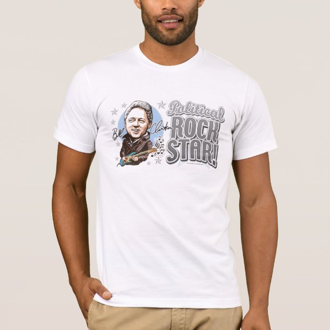 T-shirt Bill Clinton Rockstar politique ! Chemise (Devant)