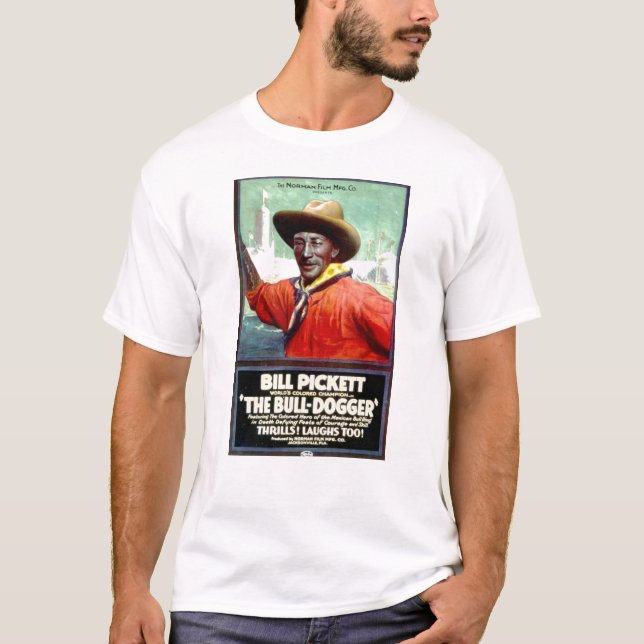 T-shirt Bill Pickett le cinéma muet 1921 de Taureau-Dogger (Devant)