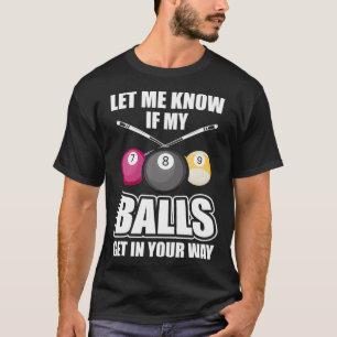 T-shirt Billard 8 Ball Play Pool Table Cue Stick Cadeau