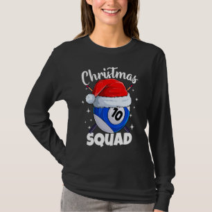T-shirt Billard Boules de Piscine Équipe de Noël 10 Balles