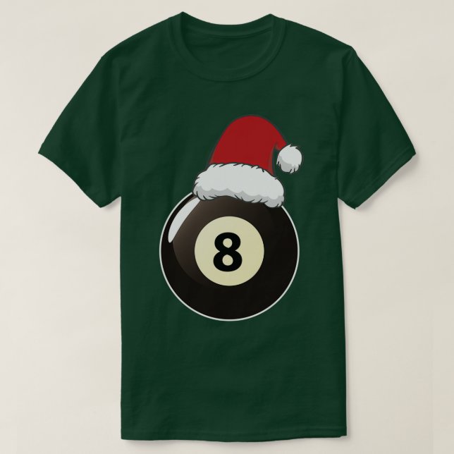 T-shirt Billard de piscine Amateurs Santa Hat Sport Noël 2 (Design devant)