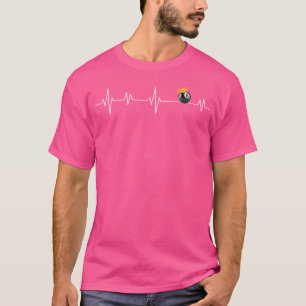 T-shirt Billard Heartbeat Line Pool Player Funny Billiard