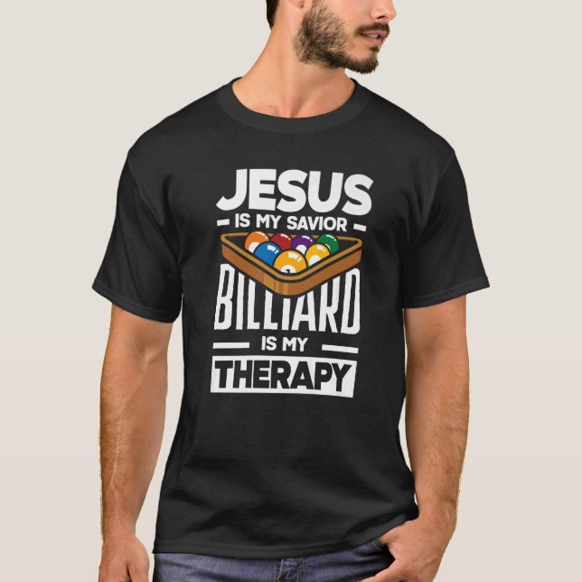 T-shirt Billard Lecteur Billard Billard est ma thérapie (Devant)