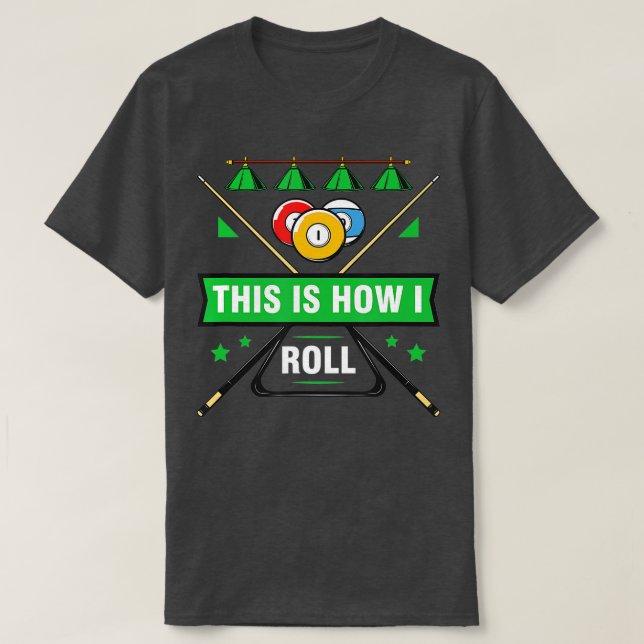 T-shirt Billard Lecteur Billard Table Stick Snooker (Design devant)