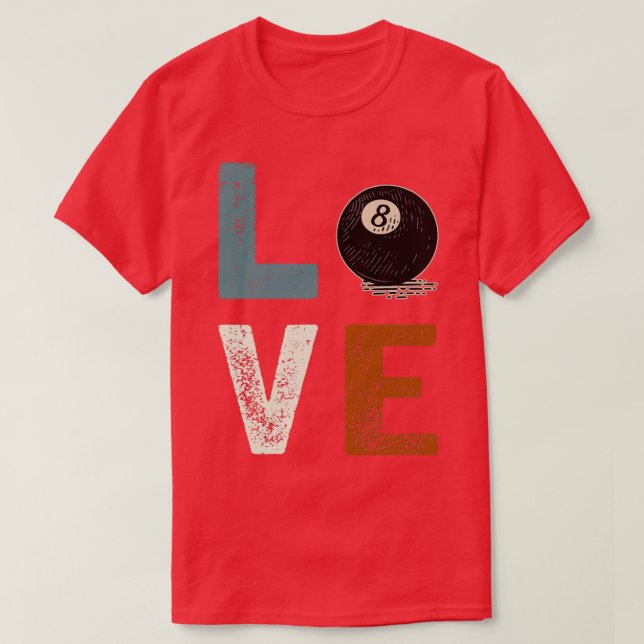 T-shirt Billard Love Birthday (Design devant)