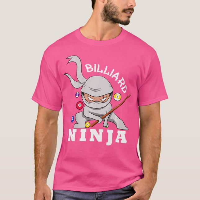 T-shirt Billard Ninja Funny Pool Billard Garçon (Devant)