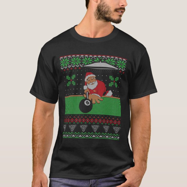 T-shirt Billard piscine laide style pull de Noël (Devant)