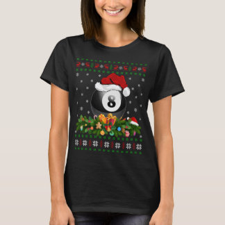 T-shirt Billard Sports Amoureux Xmas Père Noël Billard Lai