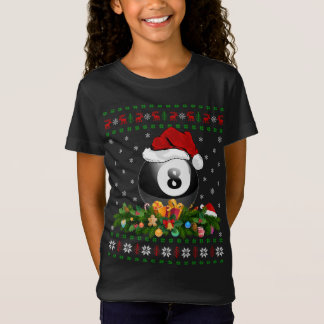 T-Shirt Billard Sports Amoureux Xmas Père Noël Billard Lai