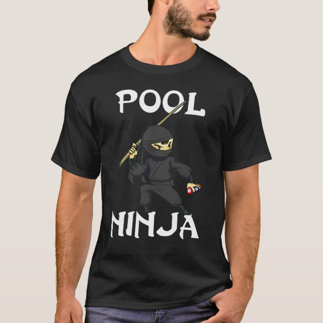 T-shirt Billards drôles de Ninja de piscine (Devant)