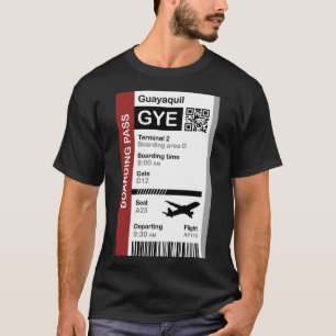 T-shirt Billet de destination de vol de la carte d'embarqu