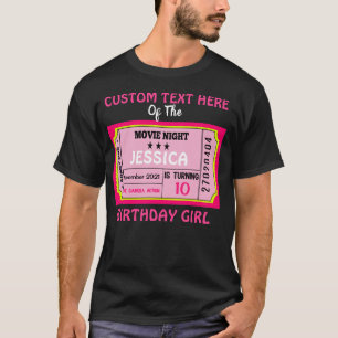 T-shirt Billet de la nuit de cinéma Anniversaire fille Co