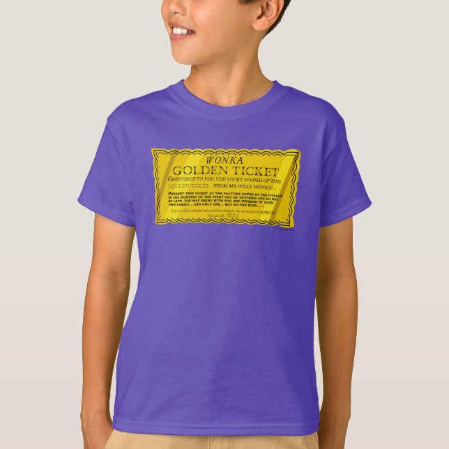 T-shirt Billet d'or Willy Wonka (Devant)