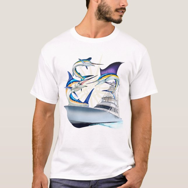 T-shirt Billfish offshore - Blue Marlin, Sailfish, Mahi Ma (Devant)