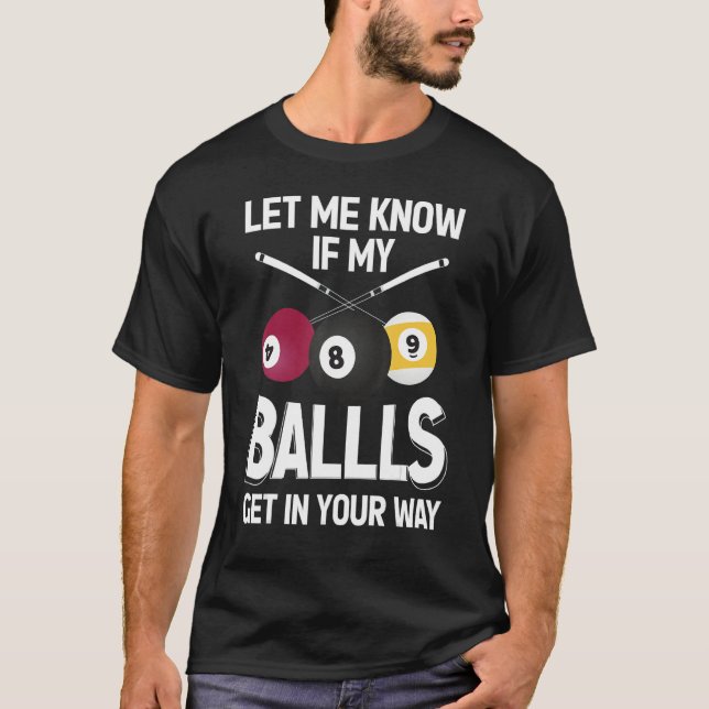 T-shirt Billiard 8 Ball Play Pool Table Cue Stick Snooker (Devant)
