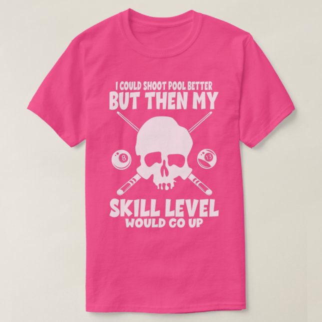 T-shirt Billiard Ski de piscine de 8 balles billard (Design devant)