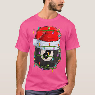 T-shirt Billiard Sports Lover Xmas Lights Père Noël Billia