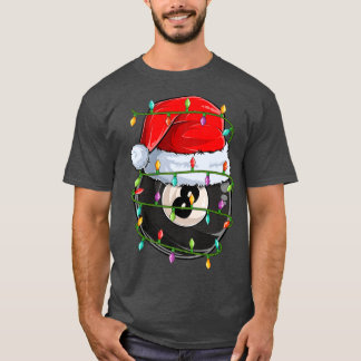 T-shirt Billiard Sports Lover Xmas Lights Père Noël Billia