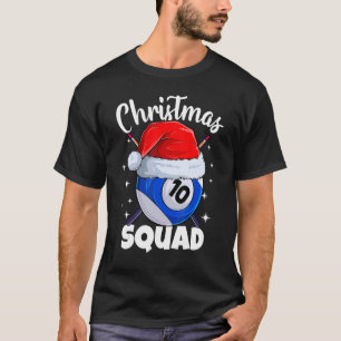T-shirt Billiards 10 Ball Christmas Squad Balls Billes Bil
