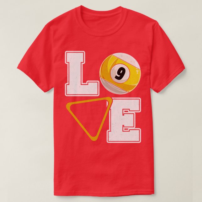 T-shirt Billiards Love Pool Player Billiards Lover (Design devant)