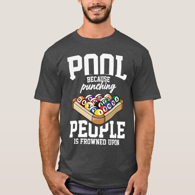T-shirt Billiards Snooker Pool Game Player Sports Competit (Devant)