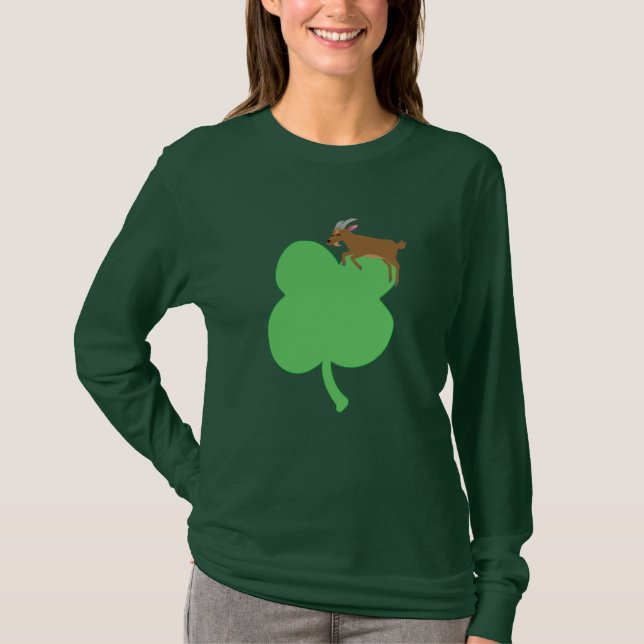 T-shirt Billy Swags St. Patricks Day Goat Themed Long  (Devant)
