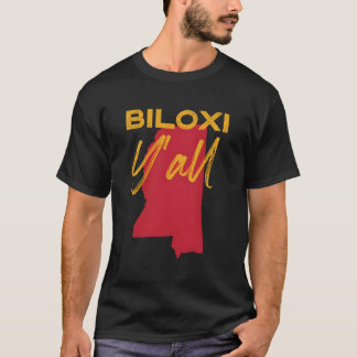 T-shirt Biloxi Mississippi Y'All Ms Pride State Map mignon