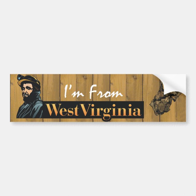 T-SHIRT bin ich von West Virginia Autoaufkleber (Vorne)