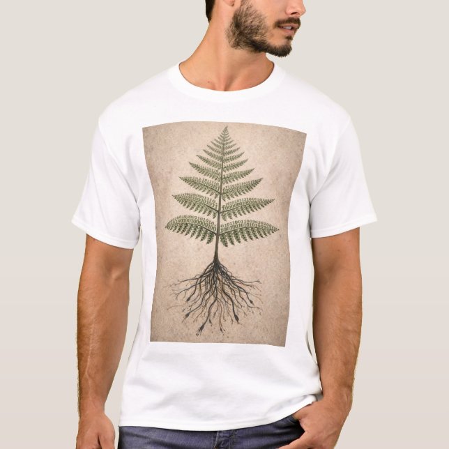 T-shirt Binary Botany - Matrix Coding Abstract Nature Art (Devant)