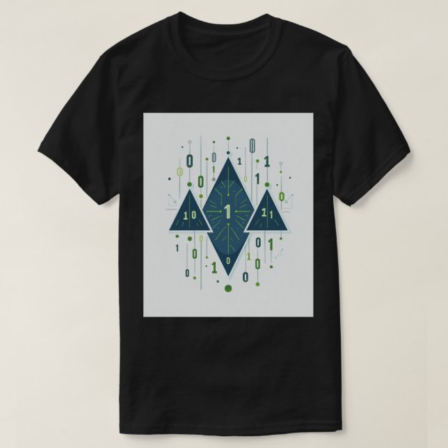T-shirt Binary Code Geometric Pattern for Programmers and  (Design devant)
