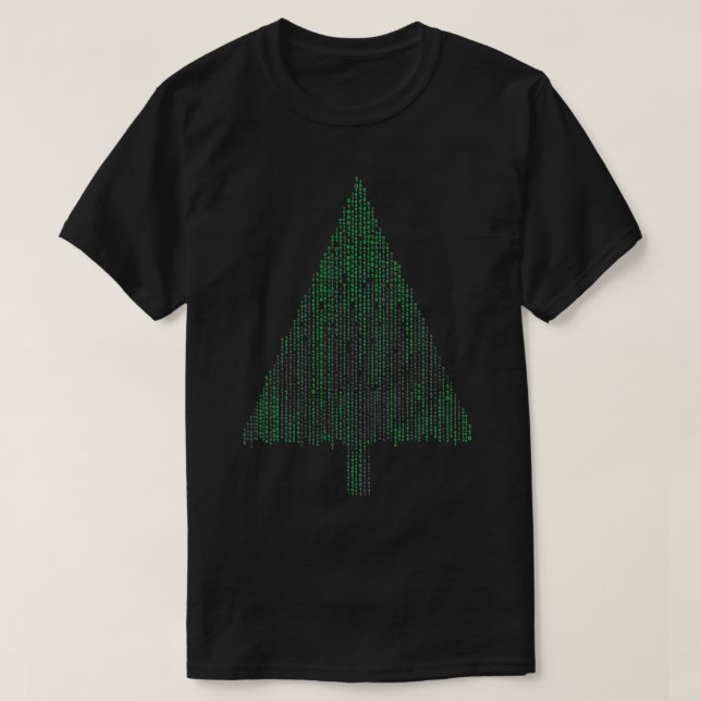 T-shirt Binary Coding Computer Programmer Christmas Tree X (Design devant)