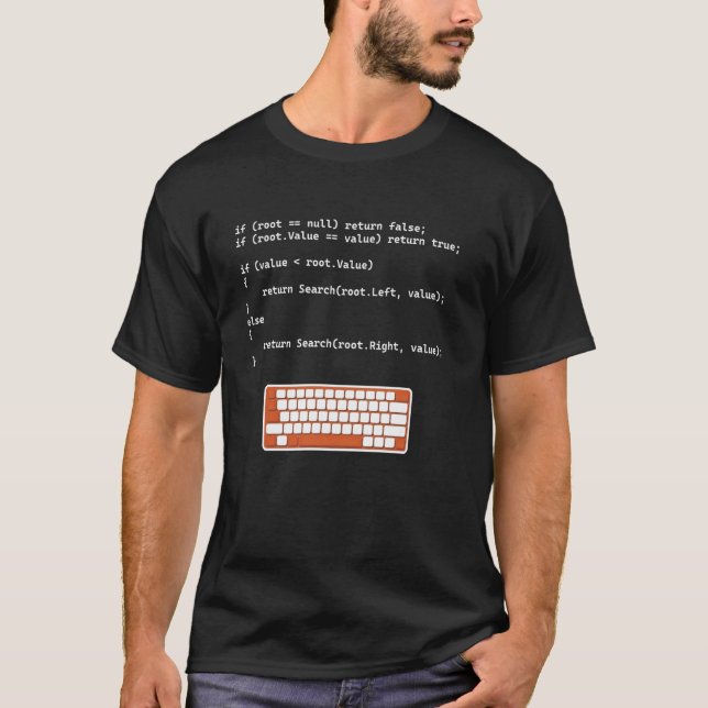 T-shirt Binary Tree C# Search Node Programmation Logiciel  (Devant)