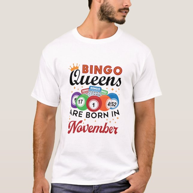 T-shirt Bingo Anniversaire Femmes Novembre (Devant)