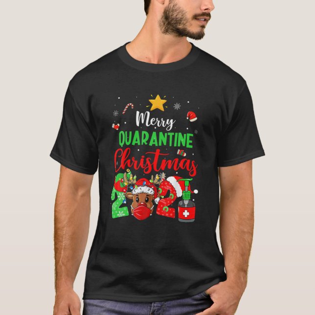 T-shirt Bingo de Noël 2021 Masques de Noël amusant (Devant)