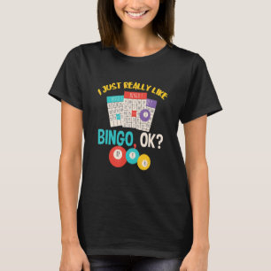 T-shirt Bingo J'Aime Vraiment Les Cartes De Jeu Bingo Ball