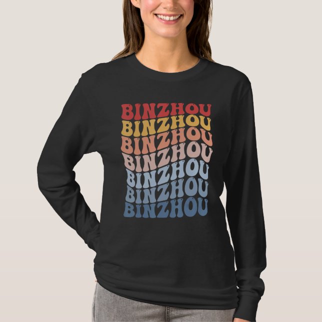 T-shirt Binzhou City Groovy Retro (Devant)