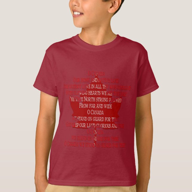 T-shirt bio Canada Hymne Chemise Canada (Devant)