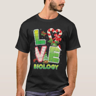 T-shirt Biologie de l'amour Noël Santa Hat Étudiant M