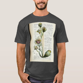T-shirt Biologie Fleurs florales dans le livre unique déta
