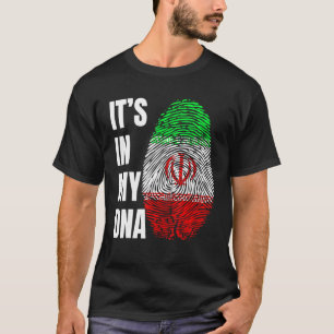 T-shirt Biométrie ADN avec empreintes digitales Drapeau ir