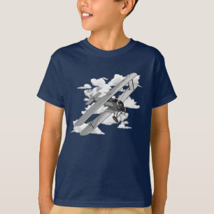 T-shirt Biplan et nuages