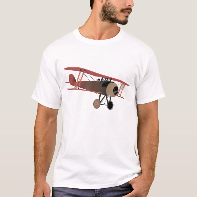 T-shirt Biplane rouge de la Première Guerre mondiale (Devant)