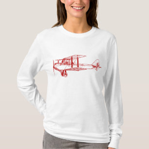 T-shirt Biplane vintage - Rouge rubis