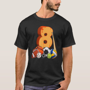 T-shirt Bir de baseball de baseball de basket-ball de 8 an