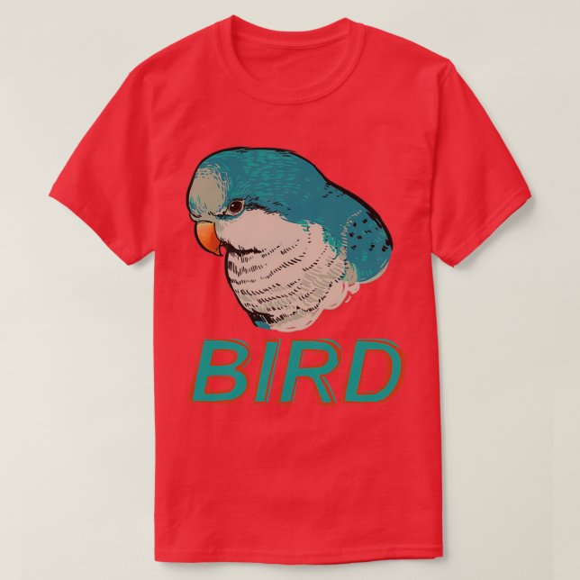 T-shirt BIRD Quaker Parrot Bleu (Design devant)