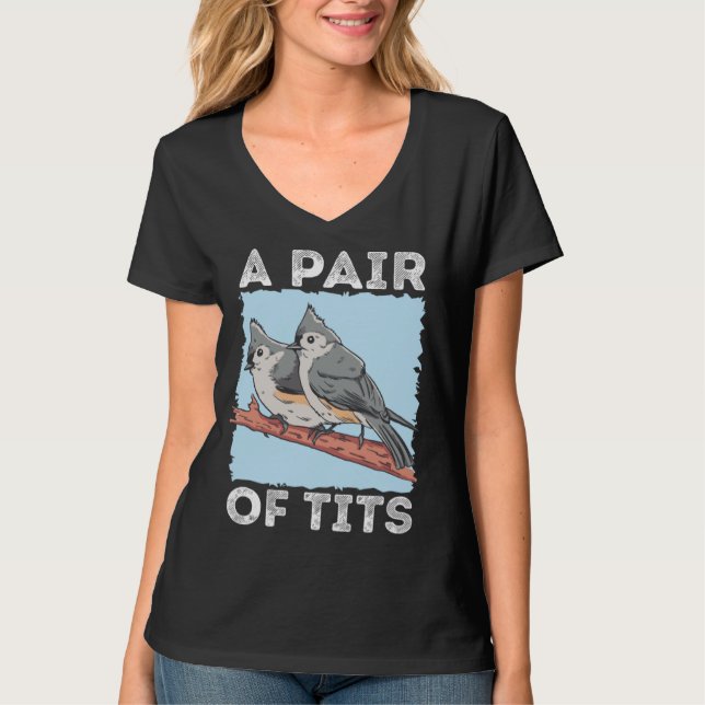 T-shirt bird watching Titmouse (Devant)